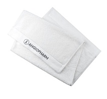 Полотенце брендированное ANGIOPHARM, белое 70*140, пл. 550гр./кв.м.