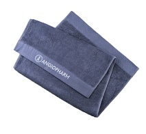 Полотенце брендированное ANGIOPHARM, серое 40*80, пл. 550гр./кв.м.